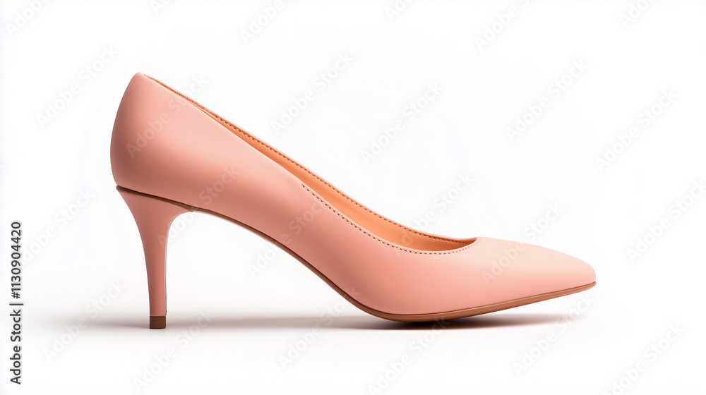 Elegant pink high heel shoe with pointed toe and slender heel, perfect for formal occasions and stylish outfits. Elegant pink high heel shoe with pointed toe and slender heel, perfect for formal occasions and stylish outfits.