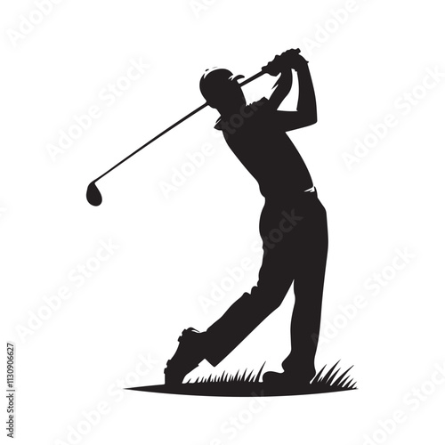 A golf player silhouette vector