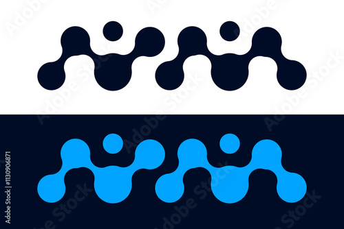 Letter N and M metaball vector logo template