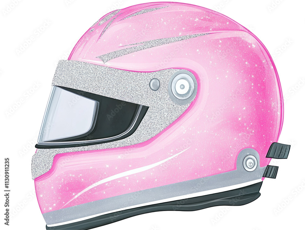 Fototapeta premium Stylish Pink Racing Helmet Design