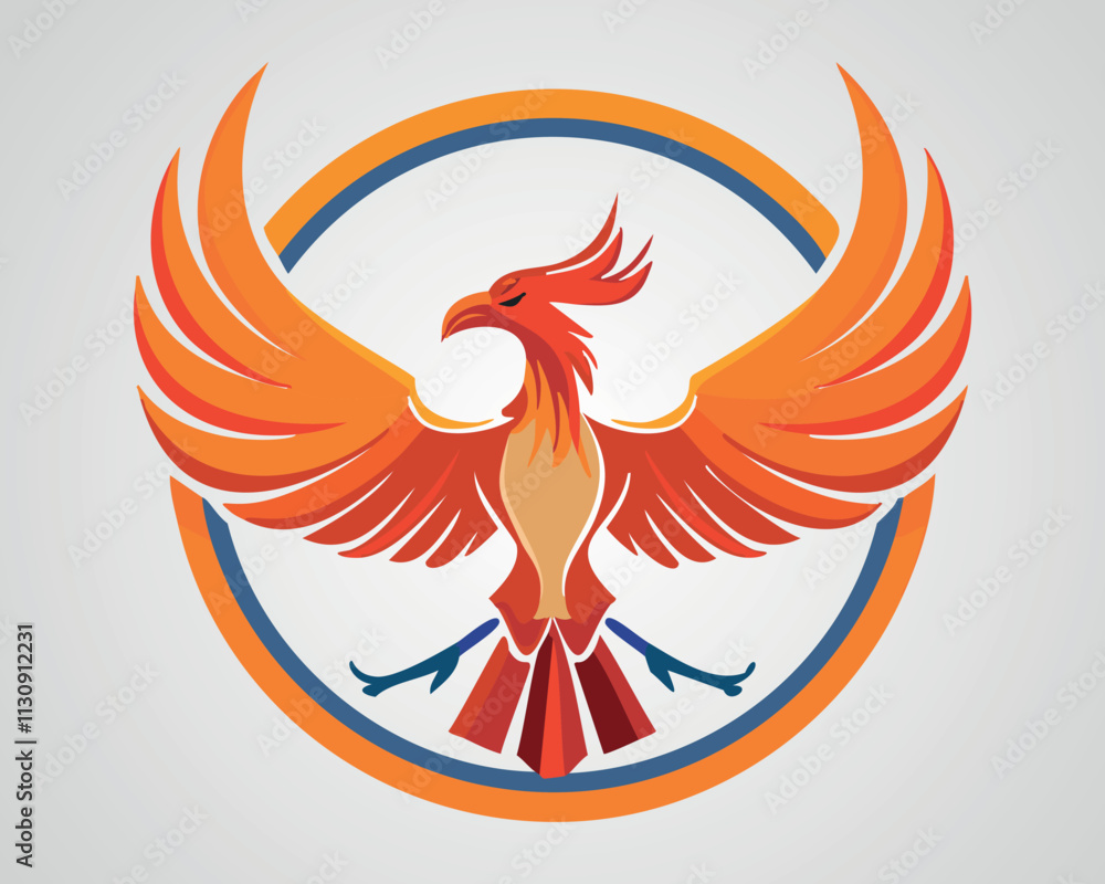 Obraz premium Abstract Phoenix Logo Design for Branding and Creative Projects