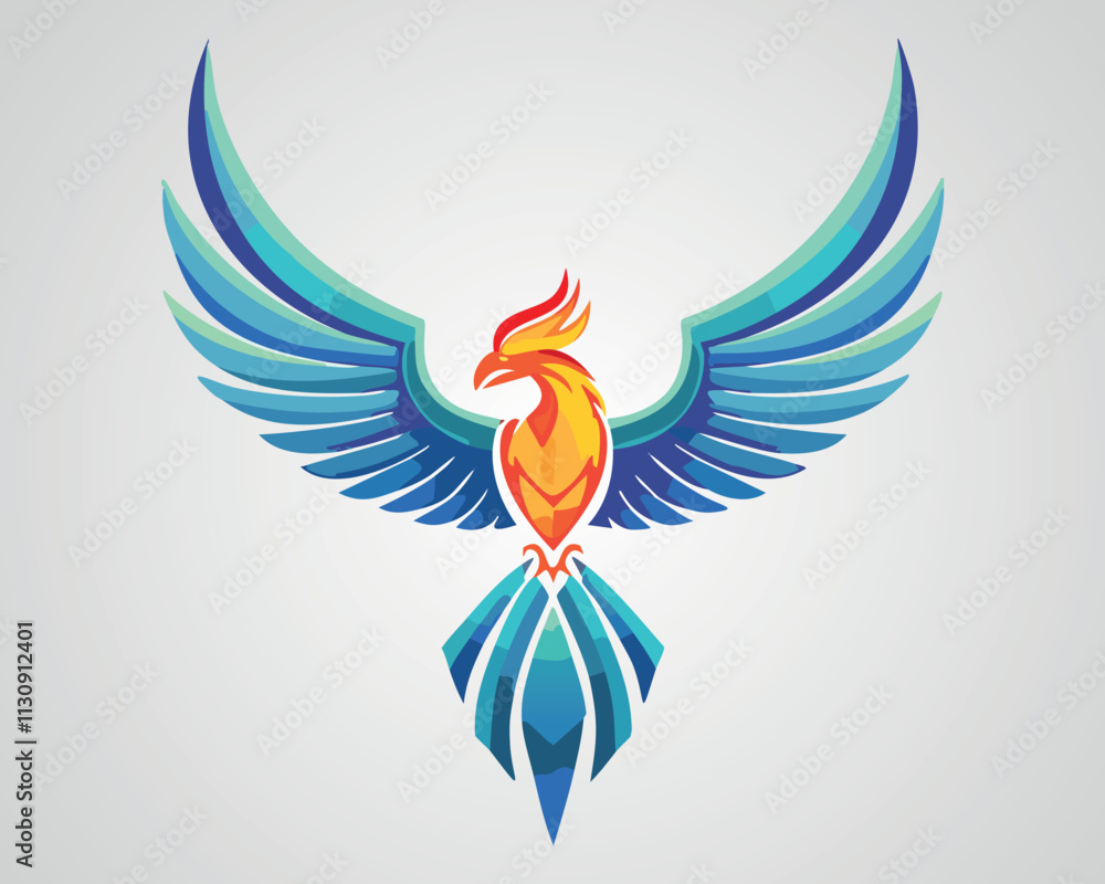 Fototapeta premium Abstract Phoenix Logo Design for Branding and Creative Projects