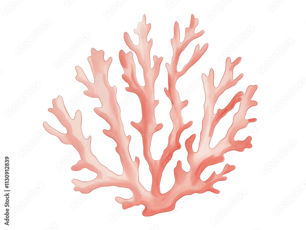 Obraz premium Vibrant Coral Branch in Soft Pink Hue