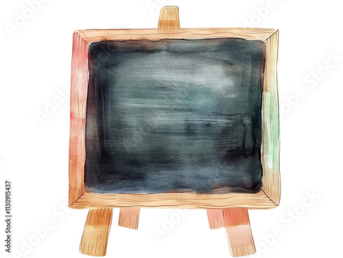 Blank Chalkboard with Wooden Frame for Creative Use photo