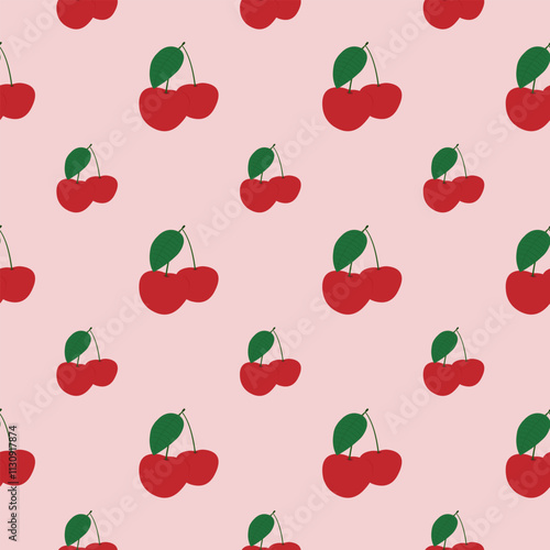Seamless pattern with cherrys. Vector illustration.
