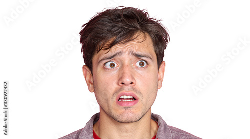 Surprised Man with Shocked Expression Captured in Close-up Portrait Photograph