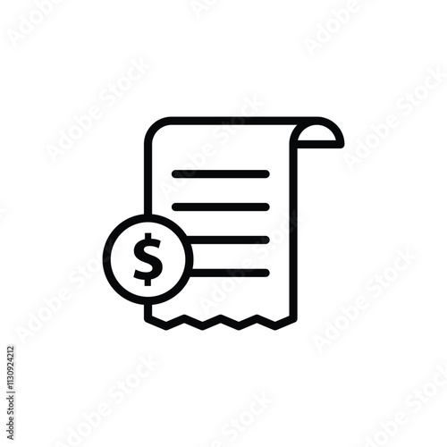 check icon bill recipe vector sign 