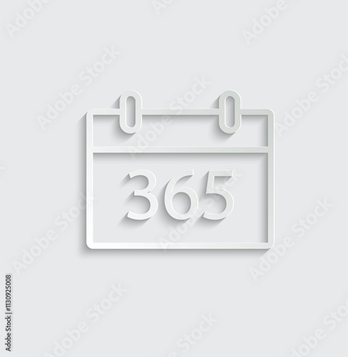 365 days icon vector yearly sign