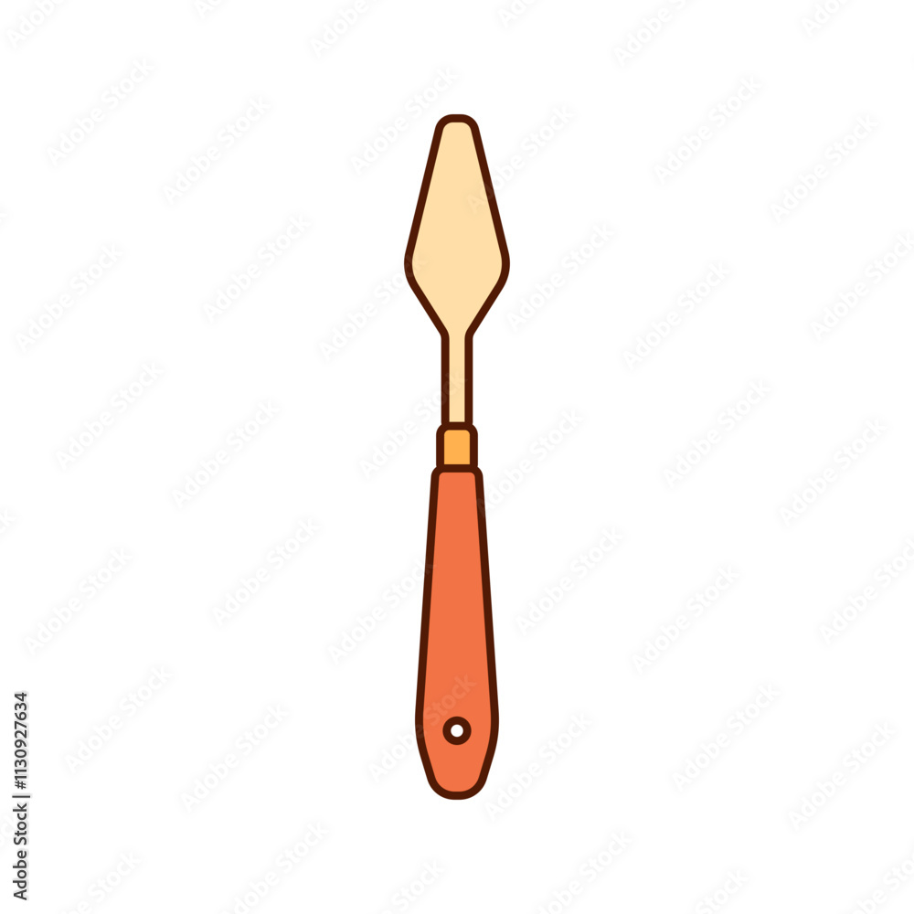 Fototapeta premium Palette knife Icon Illustration. Equipment for art and graphics, creativity and creation, digital creativity.