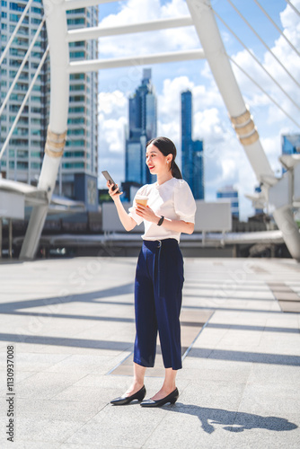 Photography Portrait young adult business asian woman lifestyles with productive work