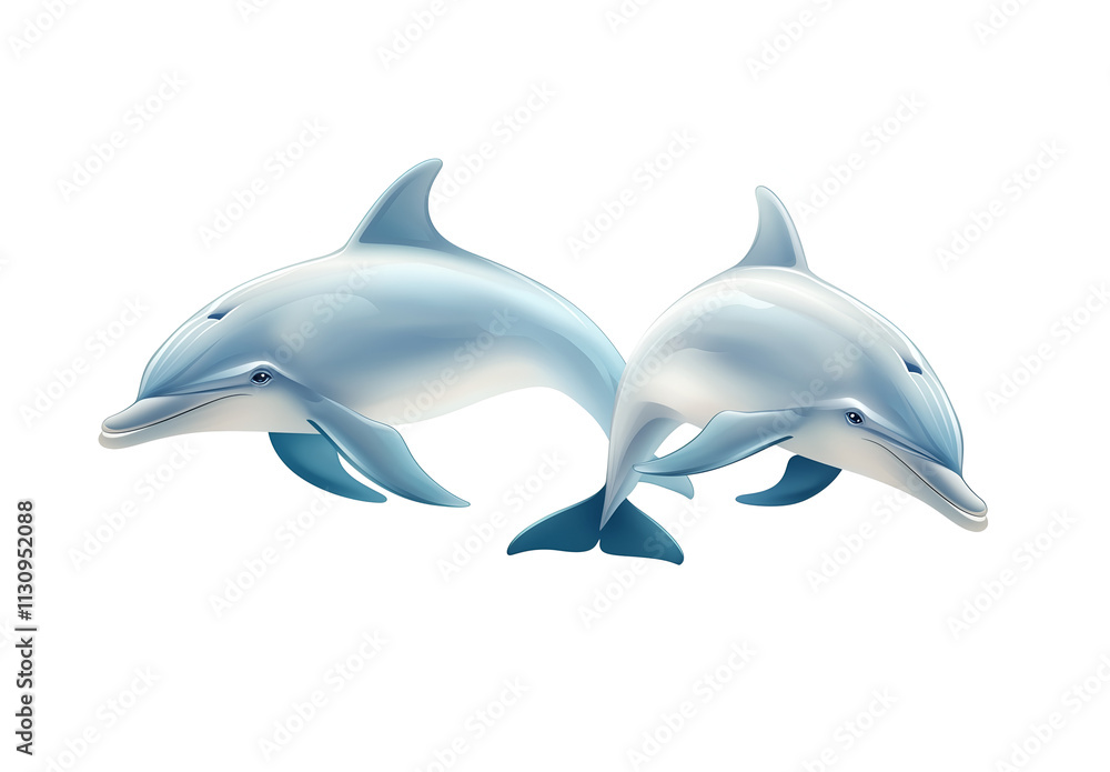 Obraz premium cute dolphin on white