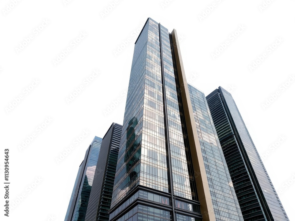 Fototapeta premium Futuristic skyscraper design evolution showcasing sleek lines and innovative materials, project, modern
