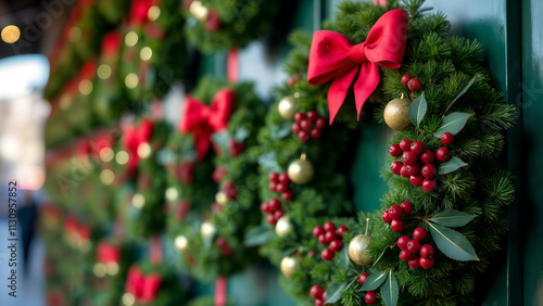 Seasonal Christmas Wreath Display