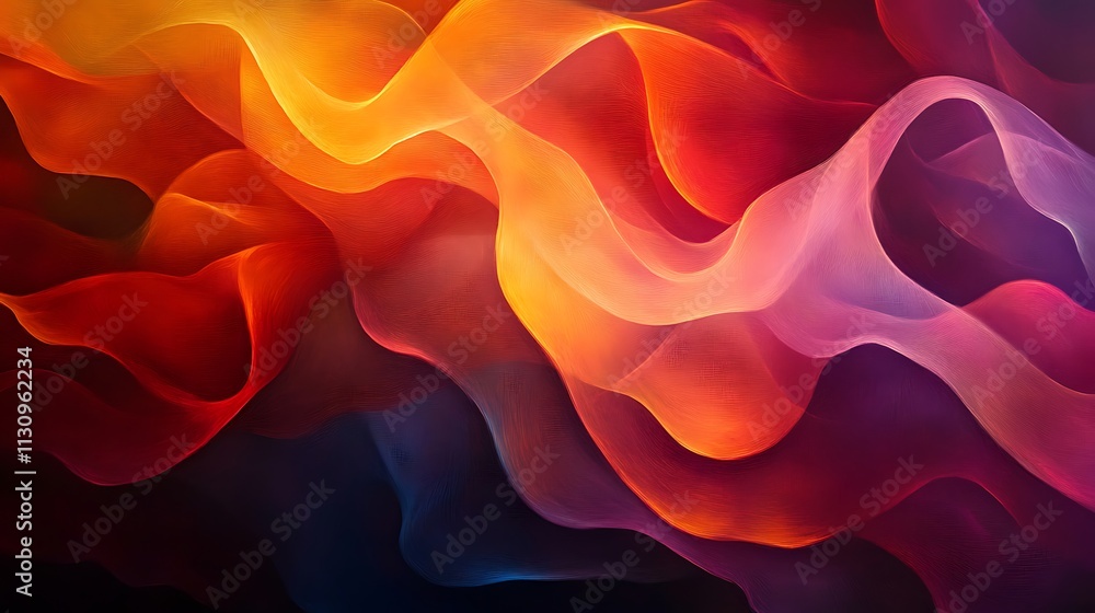 Fototapeta premium Vibrant Abstract Wave Background - Dynamic Flowing Gradient Design with Colorful Waves, Smooth Lines, and Fluid Motion - Perfect for Digital Wallpaper, Modern Art, and Stock Image Use