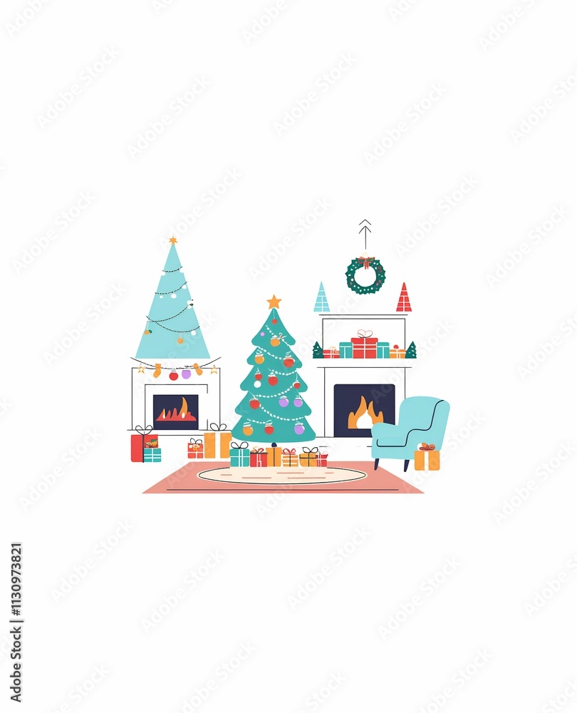 Fototapeta premium christmas tree with gifts