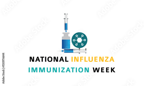 National Influenza Vaccination Week From December 1st to 7th.,Vector Illustration Design Concept A Contagious Influenza Viruses.
Vector Formats.

