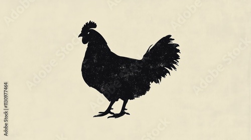 chicken silhouette, graphic design, minamilst.  photo