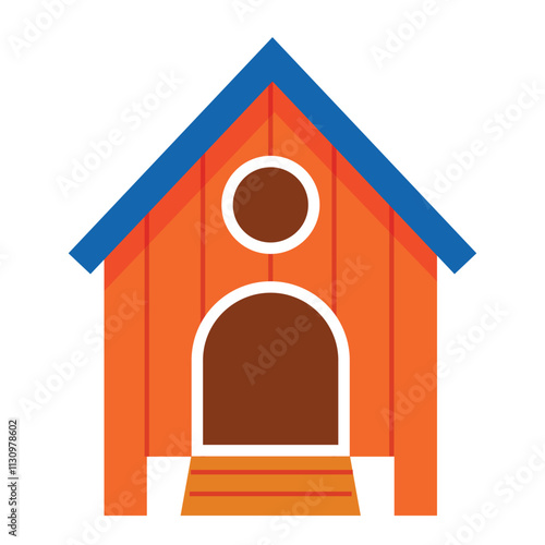 Chicken coop barnyard element. Countryside gathered the harvest. Funny childish agriculture, farming