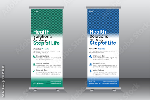 modern medical roll up banner design