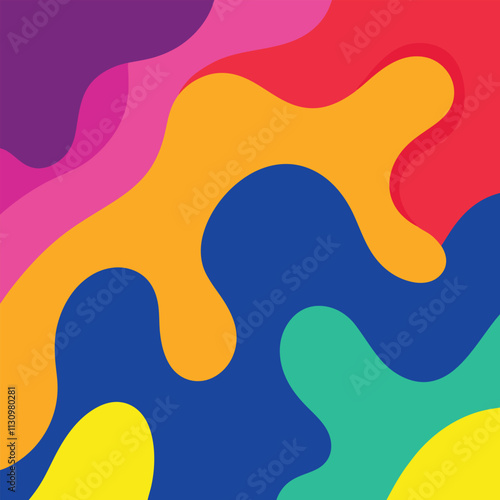 An abstract fluid multicolor background with vibrant, swirling hues and dynamic motion 