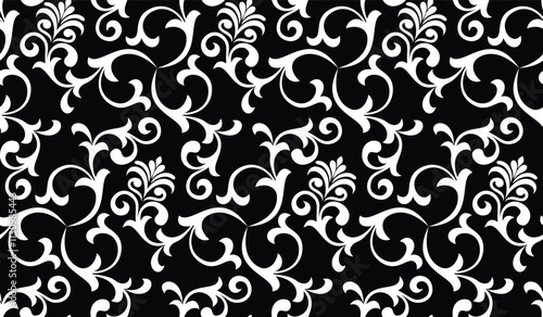 Floral pattern. Wallpaper baroque, damask. Seamless vector background. Graphic modern pattern.