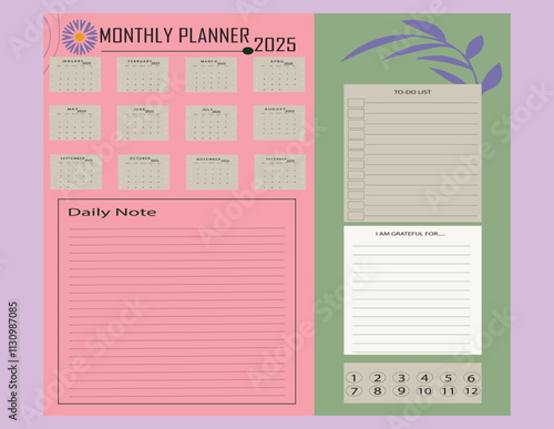 2025 daily planner, weekly planner,monthly planner, yearly planner,to do list,habit tracker,notes, calendar