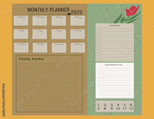 2025 daily planner, weekly planner,monthly planner, yearly planner,to do list,habit tracker,notes, calendar