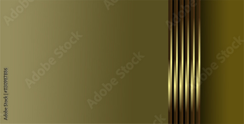 The composition of vertical lines with gold gradient colors arranged repeatedly gives the impression of being dashing and strong, an optical illusion, luxurious and expensive