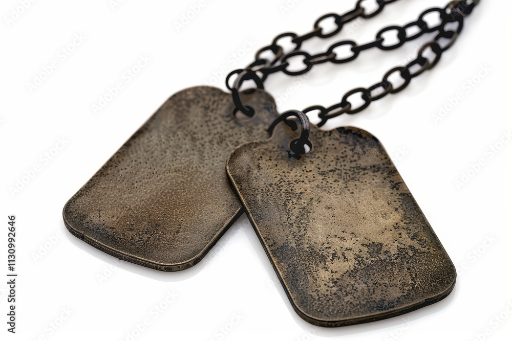 Fototapeta premium Personalized dogtags on white background customize with name message