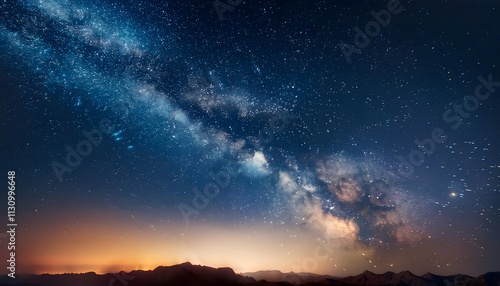 Milky Way Galaxy Over Mountain Landscape