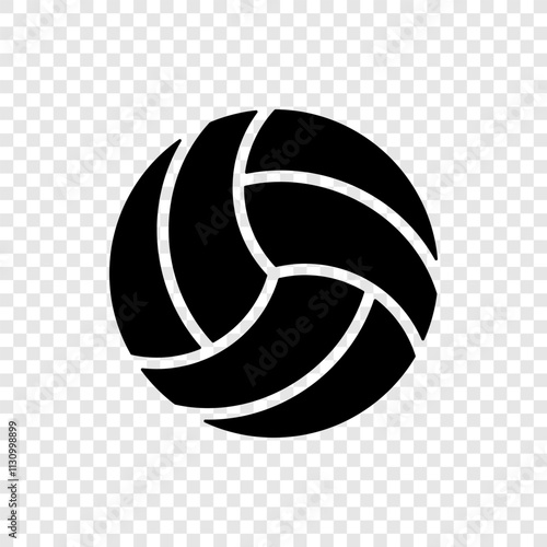 Volleyball simple icon vector. Flat design. Transparent grid