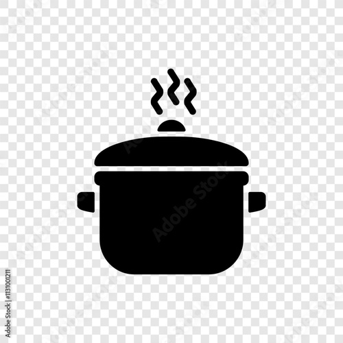 Pot simple icon vector. Flat design. Transparent grid