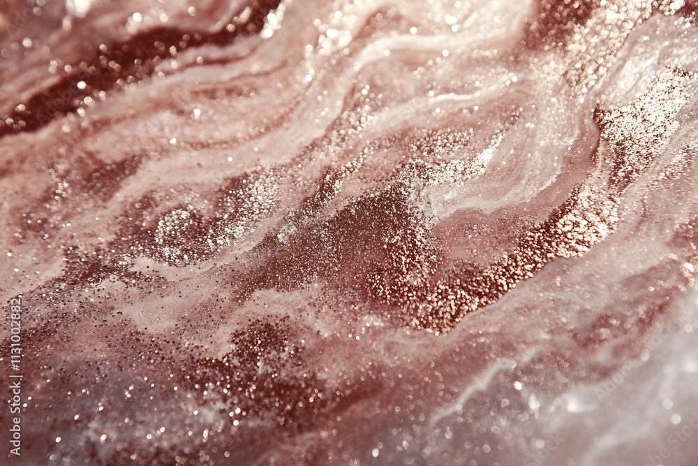 Obraz premium Radiant Rose Gold Glitter Abstract with Dreamy Bokeh for Valentine s Designs