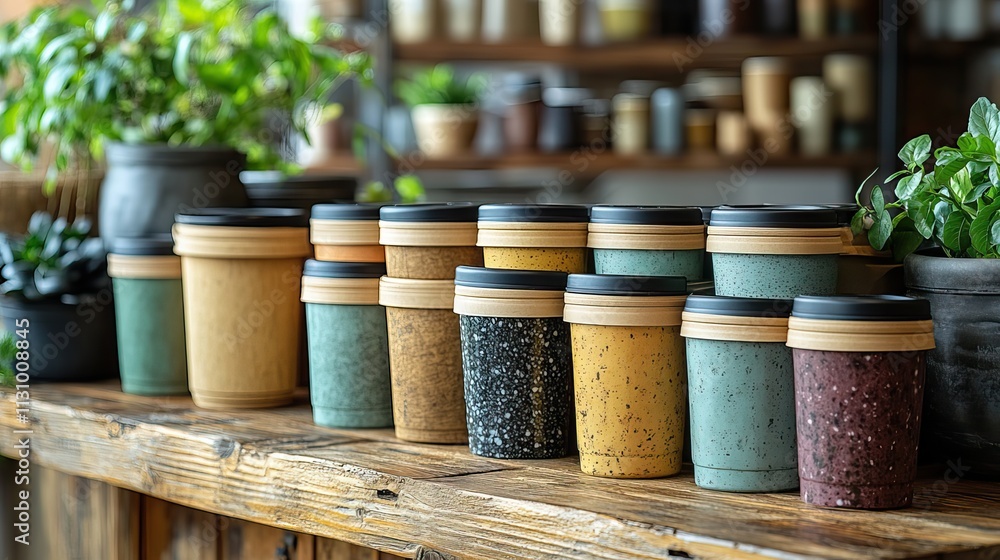 Fototapeta premium Sustainable and recyclable containers for various uses, promoting eco-conscious practices