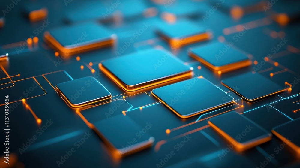 Obraz premium Dynamic shot of solar platforms arranged like puzzle pieces, creating a futuristic energy pattern