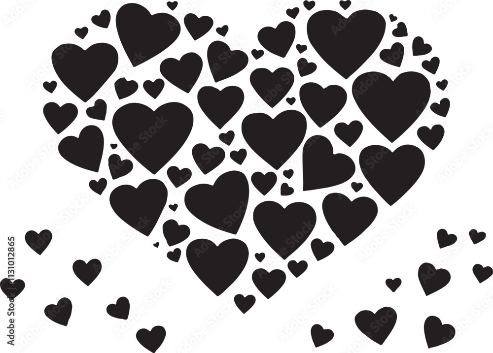 Fototapeta premium minimalistic heart symbol silhouette