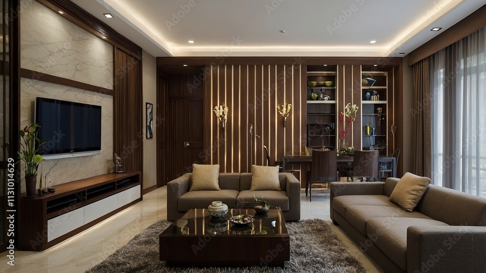 Fototapeta premium modern living room,living room interior,modern living room with fireplace