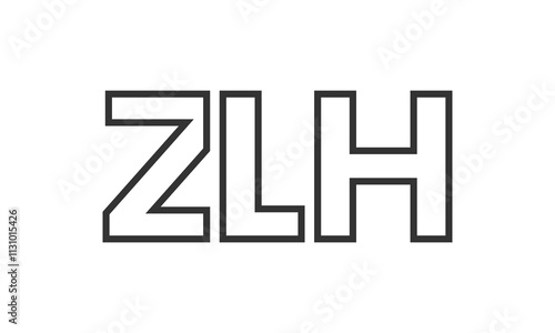 ZLH logo design template with strong and modern bold text. Initial based vector logotype featuring simple and minimal typography. Trendy company identity. photo