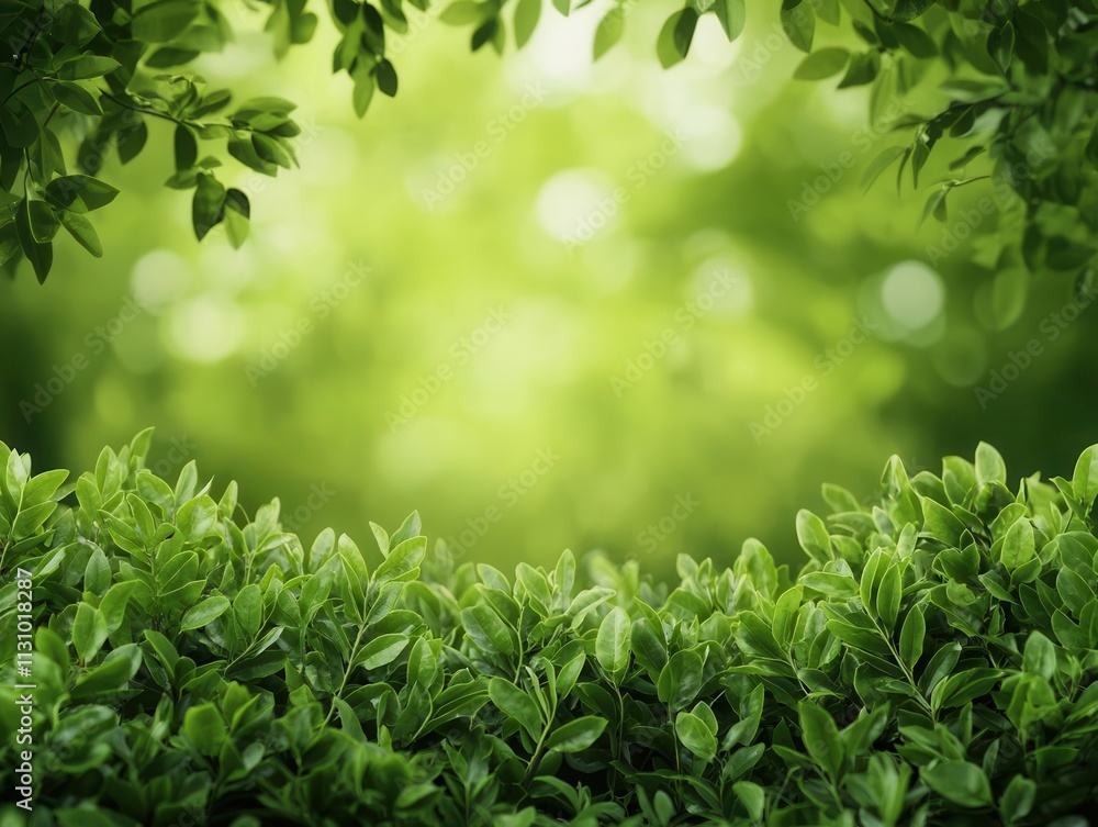 Obraz premium Lush green forest canopy filled with wildlife, peaceful nature setting with soft sunlight filtering through