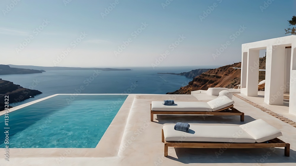 Fototapeta premium Swimming pool in a hotel near the sea