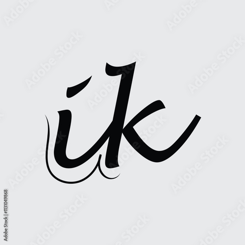 Initial letter ik logo design 