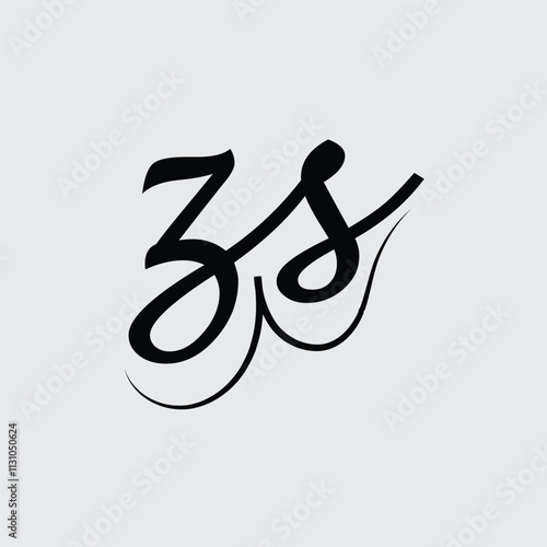 Initial letter zs logo design 