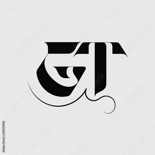 Initial letter GT logo design 