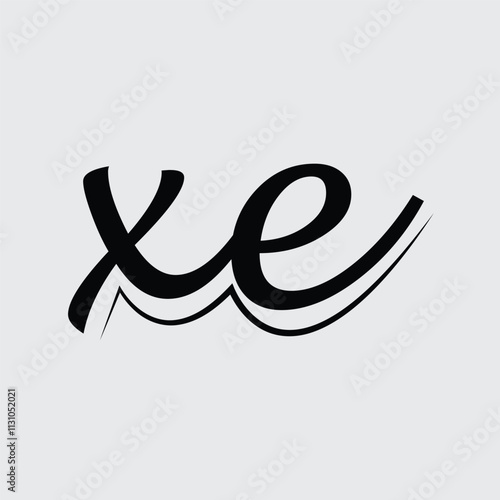 Initial letter xe logo design 