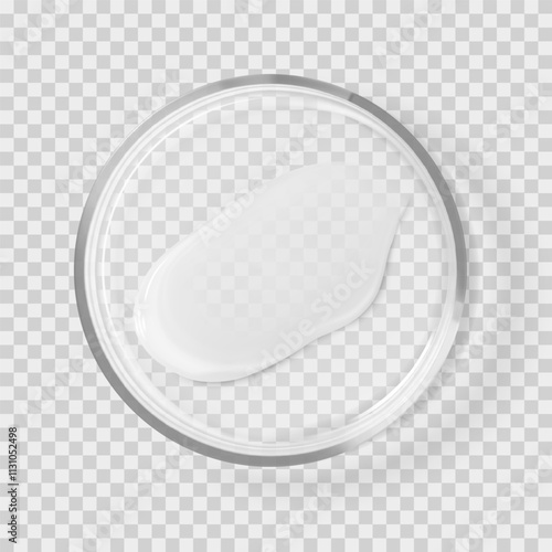 Clear cream moisturizer smear skincare cosmetic beauty product isolated realistic illustration. Skin care and body care cosmetics laboratory tests and research