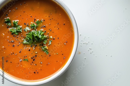 White background with soup photo