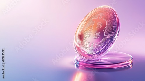 Dollar coin currency circulation money collector investment. A vibrant, stylized Bitcoin coin set against a colorful background, symbolizing digital currency and innovation.