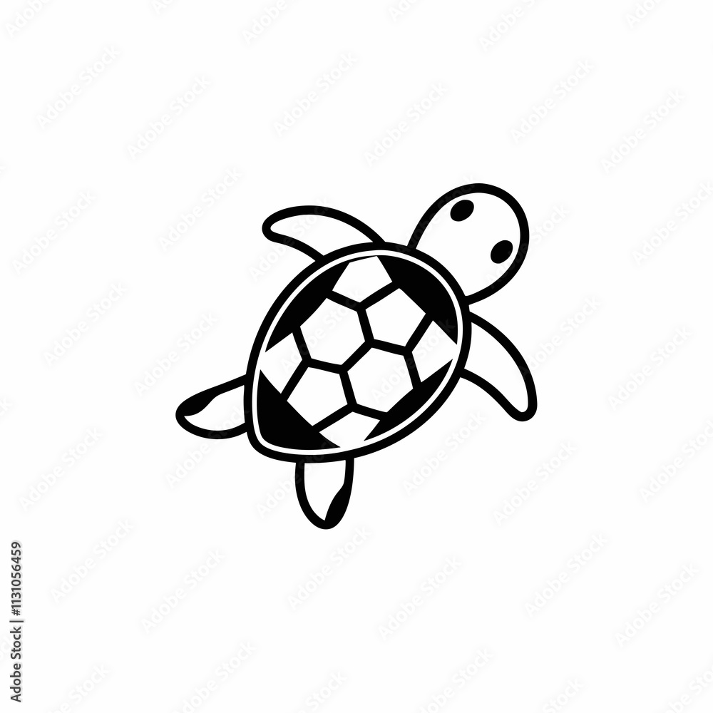 Fototapeta premium Minimalist Turtle Icon Design for Marine Logos