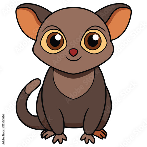 Tarsier vector illustration cartoon clipart character, animal in flat style.