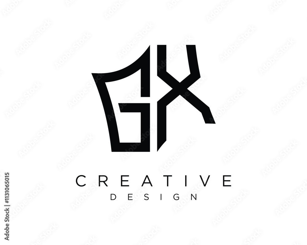 Obraz premium GX letter logo design vector art